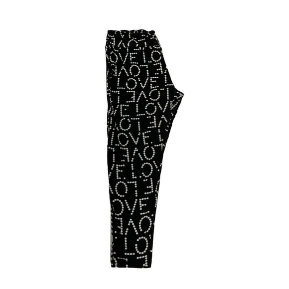 NO BOUNDARIES Pants Women's Leggings Elastic Waist "LOVE" Black 3XL - Picture 6 of 11